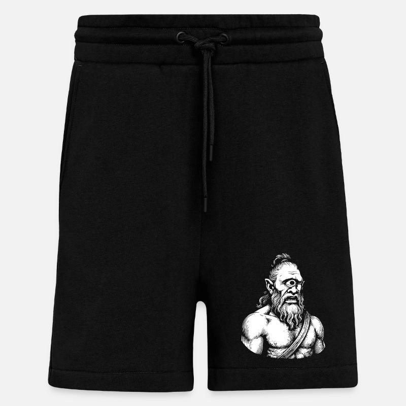 Mythical Cyclops Warrior Illustration - Shorts - made by SPREAD - SOLID BLACK