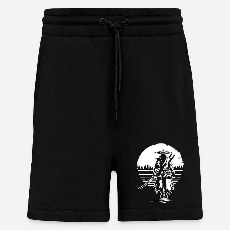 Samurai before sunset - Shorts - made by SPREAD - SOLID BLACK