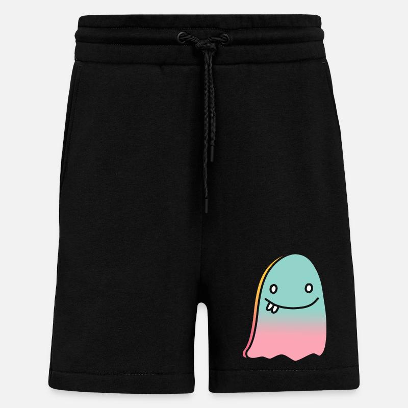 Ghost doodle gradient - Shorts - made by SPREAD - SOLID BLACK