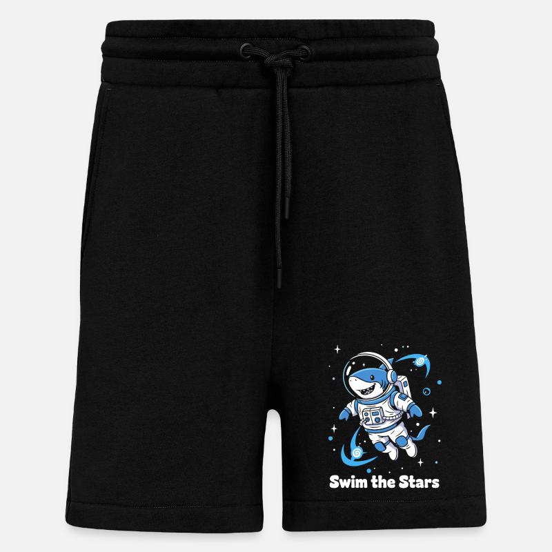 Astronaute requin de l’espace - Short bio décontracté fabriqué en UE - SOLID BLACK