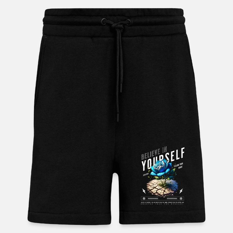 Glaube an dich Selbst Blüte - Shorts - made by SPREAD - SOLID BLACK