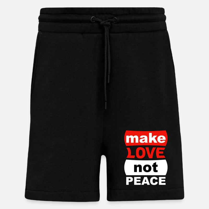 Faites l’amour, pas la paix - Short bio décontracté fabriqué en UE - SOLID BLACK
