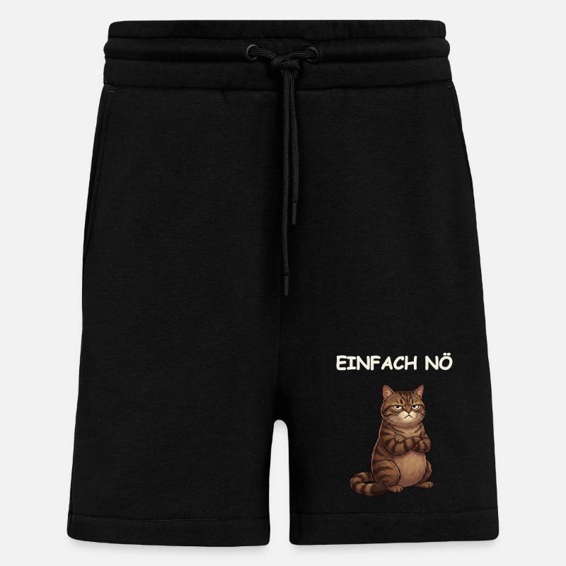 Drôle de dicton de chat - Short bio décontracté fabriqué en UE - SOLID BLACK