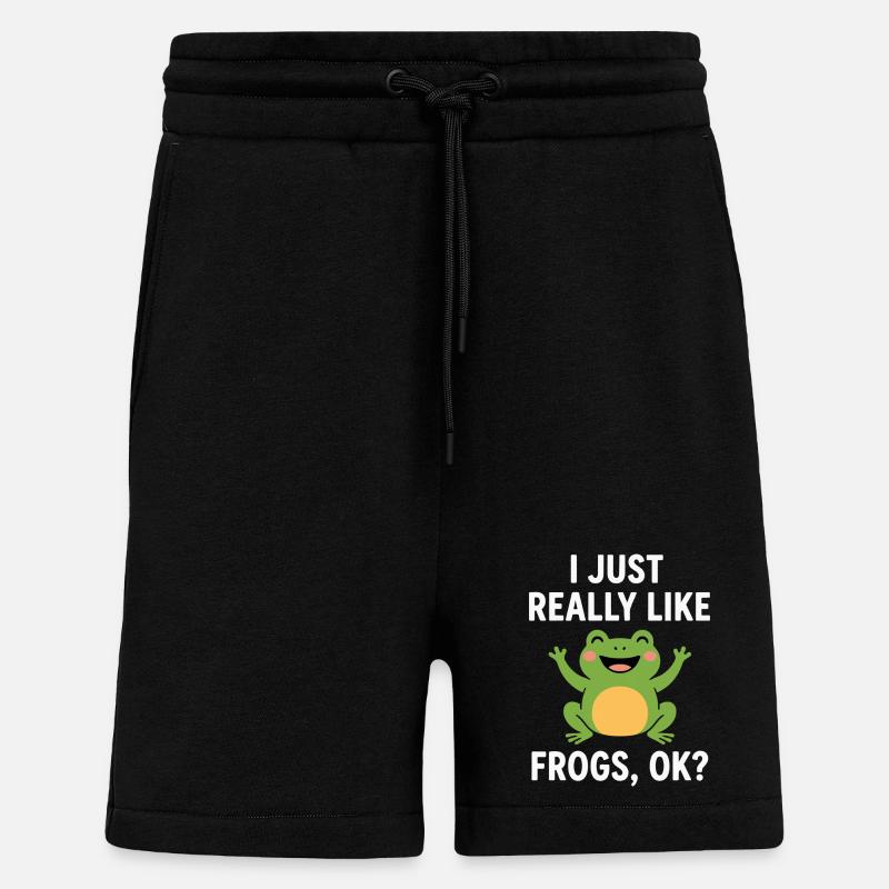 J’aime beaucoup les grenouilles Design - Short bio décontracté fabriqué en UE - SOLID BLACK