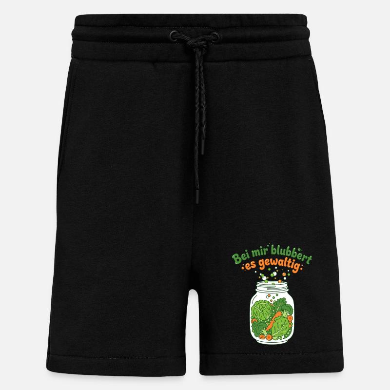 Fermentation Vegetable Mason Jar Bubbling - Shorts - made by SPREAD - SOLID BLACK