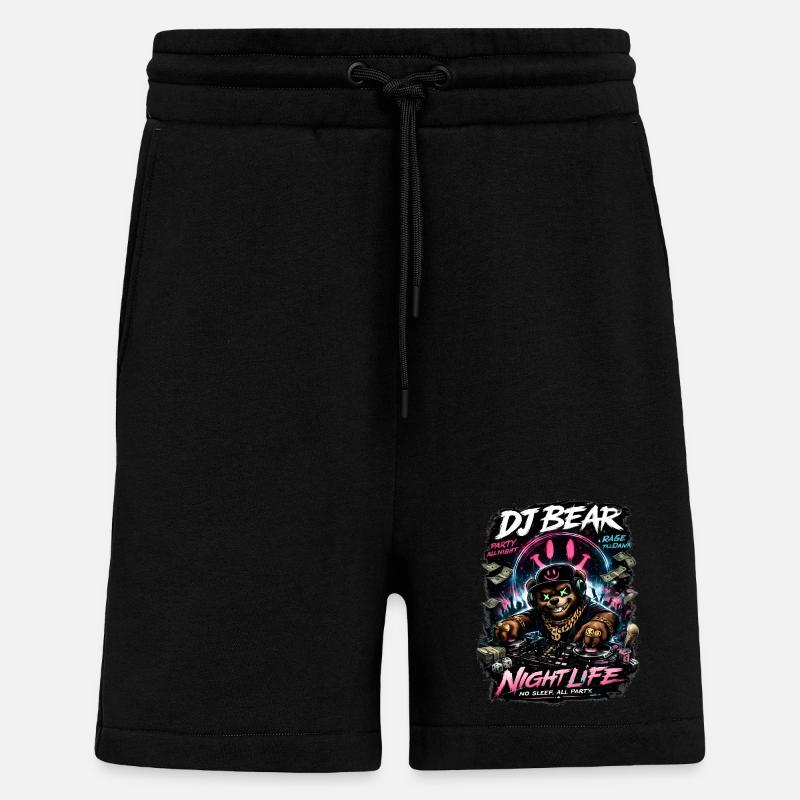 DJ Bear Nachtleben Orso Neon - Shorts - made by SPREAD - SOLID BLACK