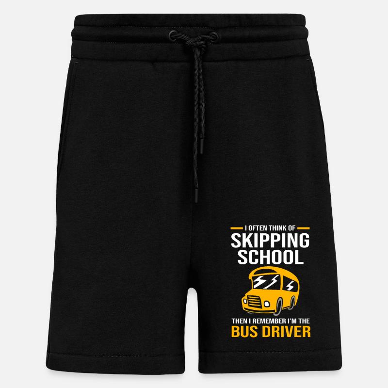 Schulbusfahrer Busfahrer Schulbus - Shorts - made by SPREAD - SOLID BLACK