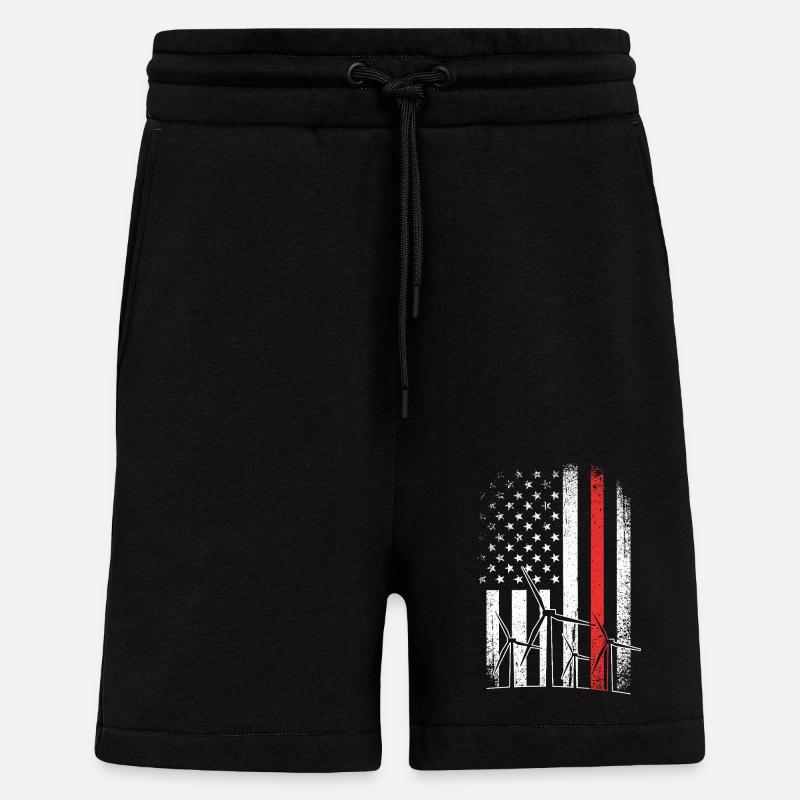 Énergie éolienne Éolienne - Short bio décontracté fabriqué en UE - SOLID BLACK