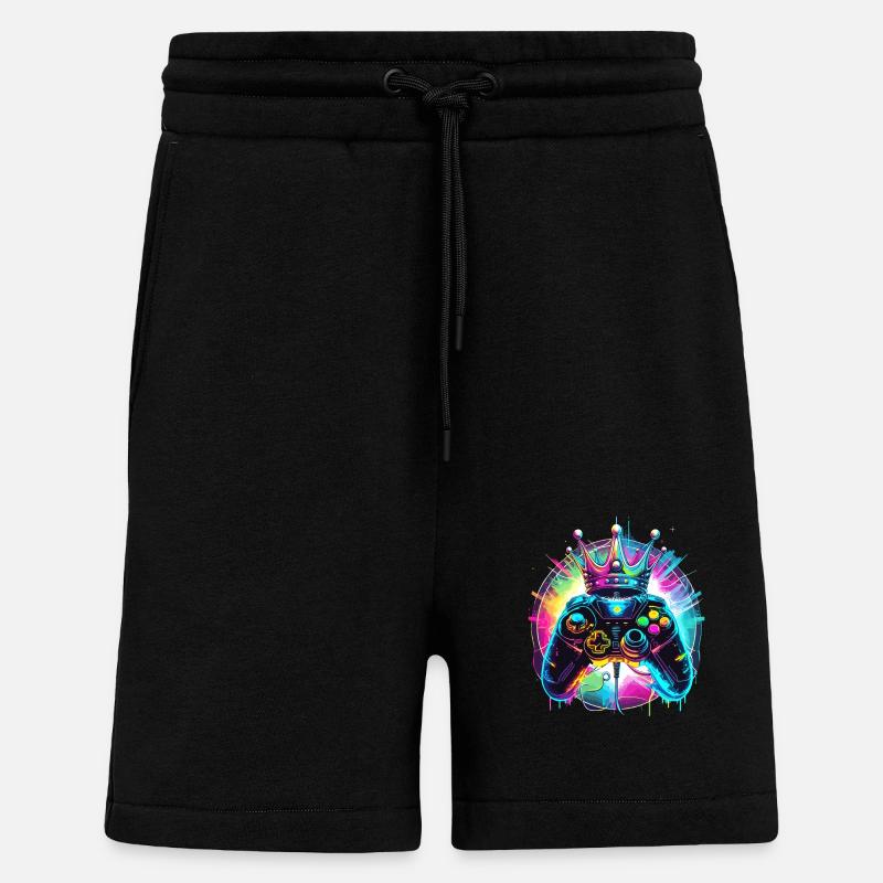Gaming controller with crown - Shorts - made by SPREAD - SOLID BLACK