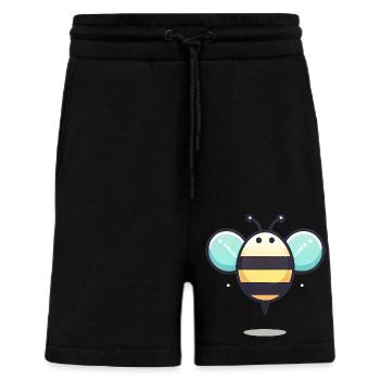 Illustration d’abeille mignonne minimaliste - Short bio décontracté fabriqué en UE - SOLID BLACK - Devant