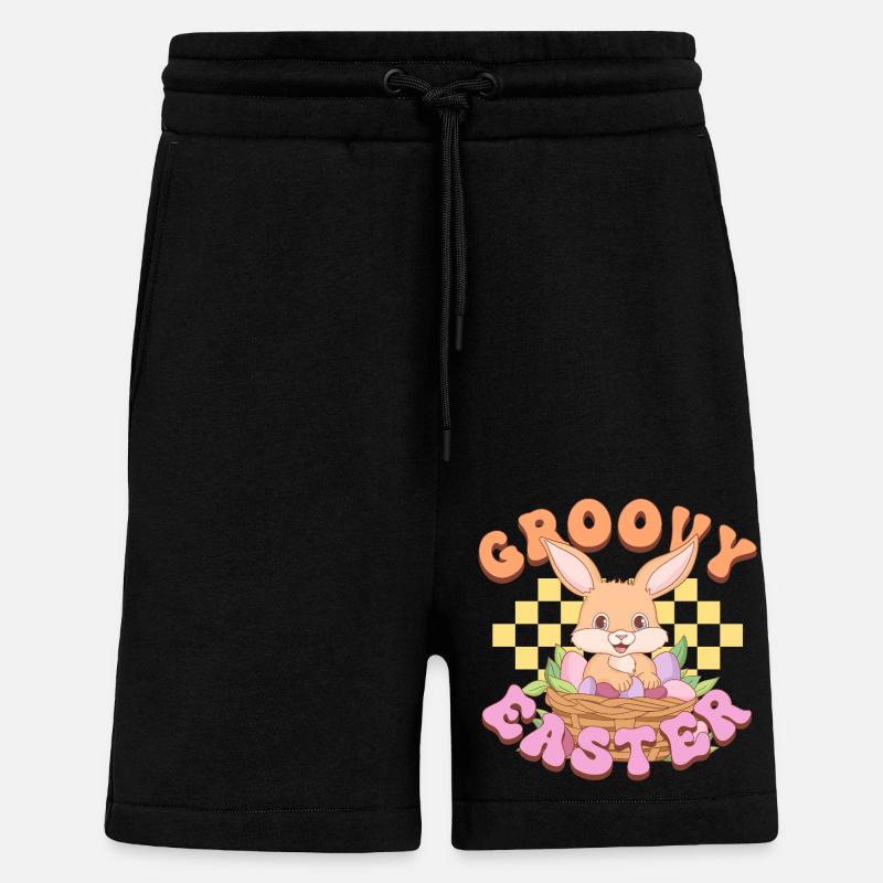 Groovy Easter - Shorts - made by SPREAD - SOLID BLACK