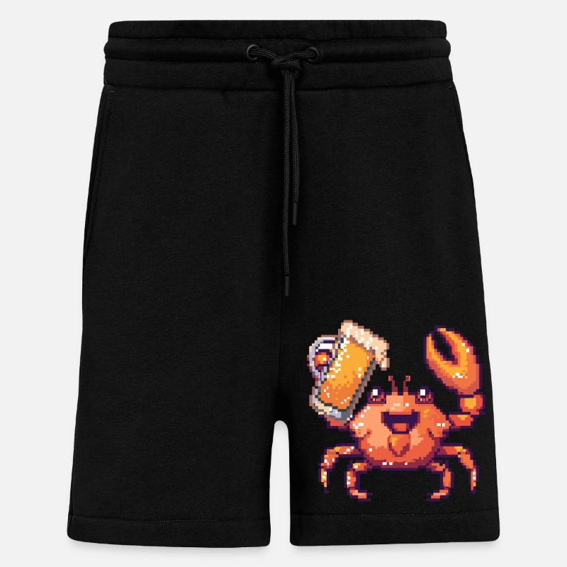 Krebs Krabbe Pixel Bier - Shorts - made by SPREAD - SOLID BLACK