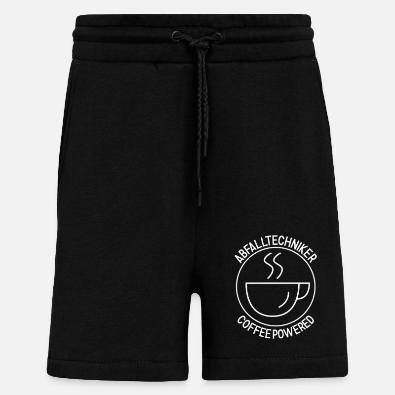 Waste Technician Coffee Powered - Shorts - made by SPREAD - SOLID BLACK