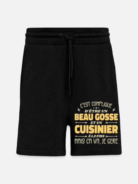 Handsome Man Cook - Shorts - made by SPREAD - SOLID BLACK