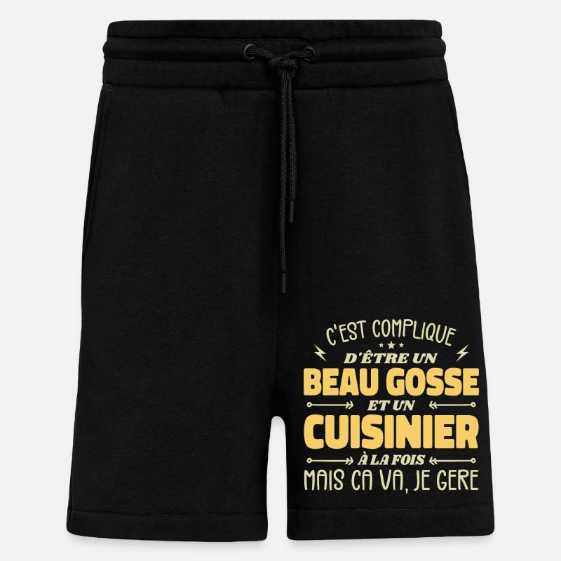 Handsome Man Cook - Shorts - made by SPREAD - SOLID BLACK