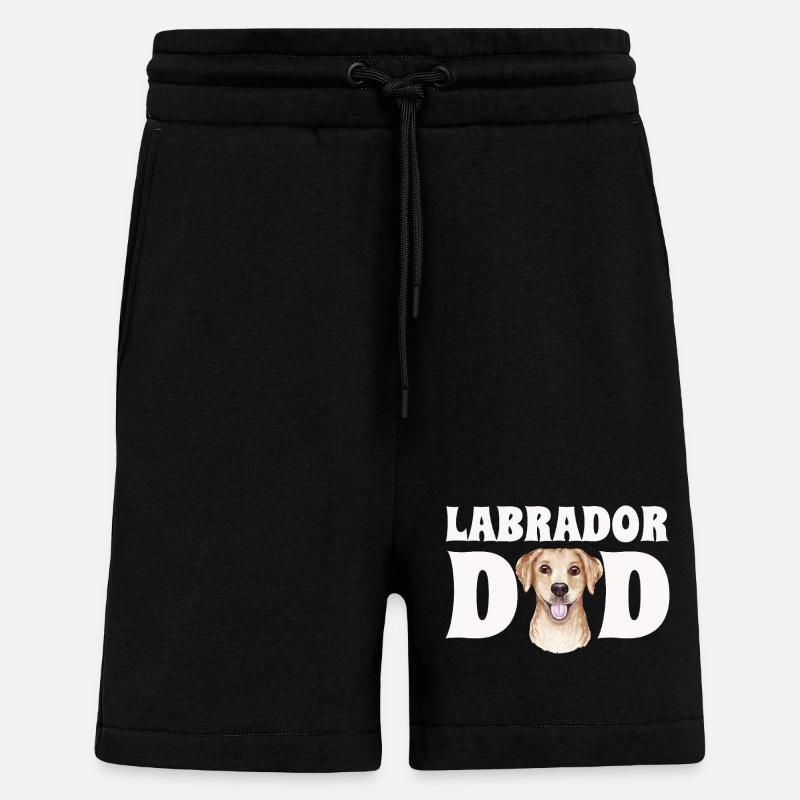 Papa Labrador - Short bio décontracté fabriqué en UE - SOLID BLACK
