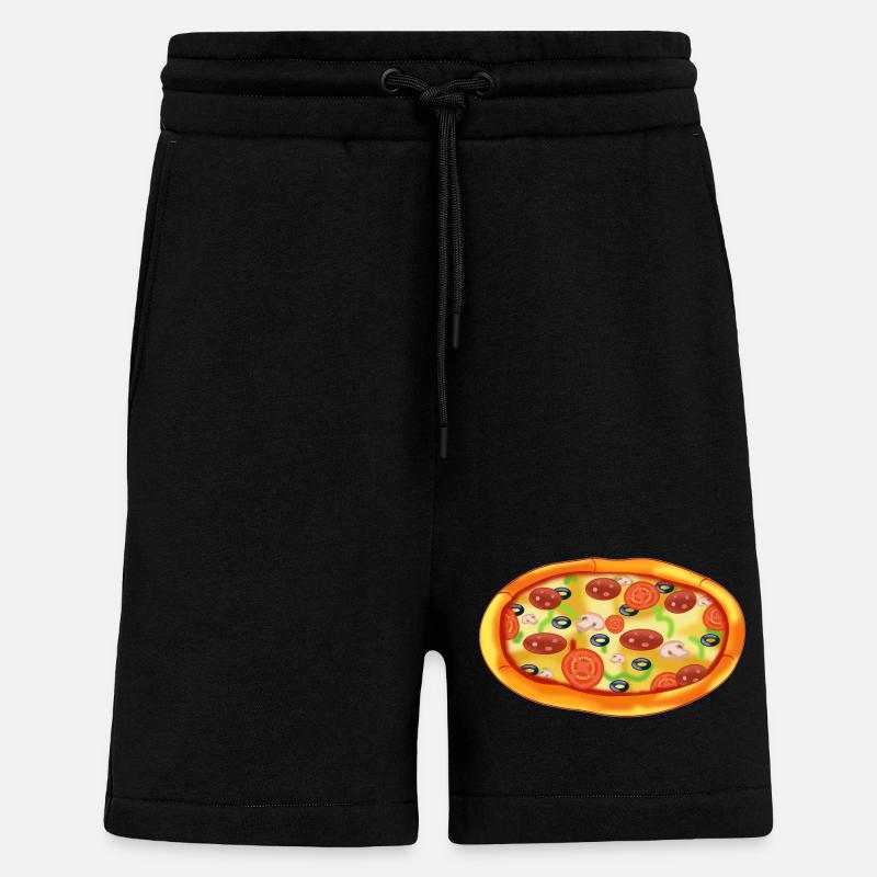 Pizza - Short bio décontracté fabriqué en UE - SOLID BLACK