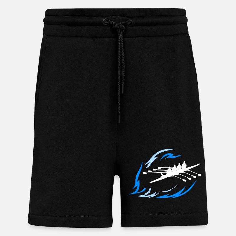 Aviron - Double 4 - Short bio décontracté fabriqué en UE - SOLID BLACK