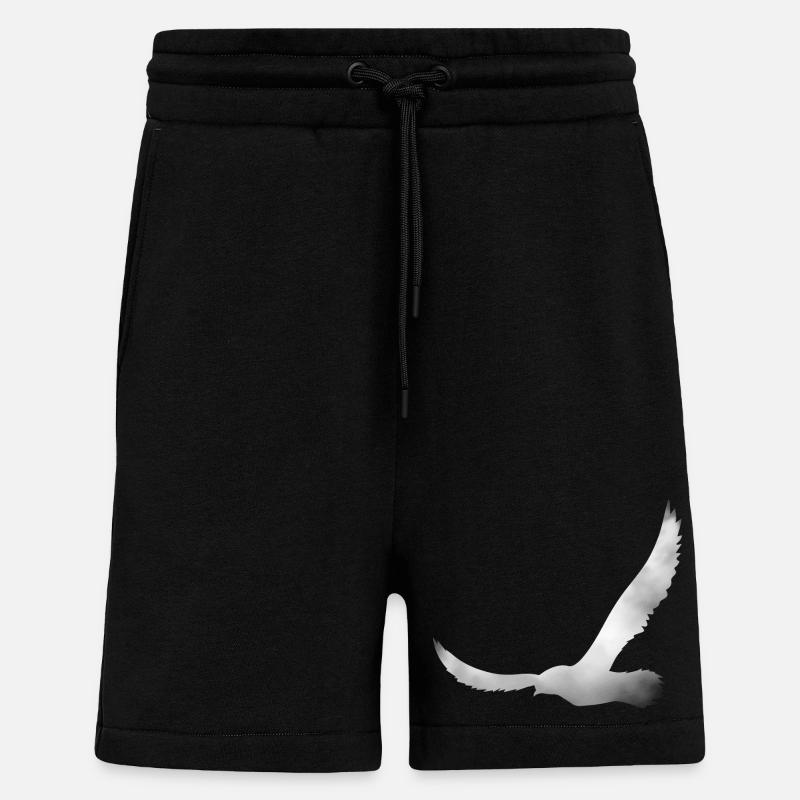 Bird silhouette from cloud - Shorts - made by SPREAD - SOLID BLACK