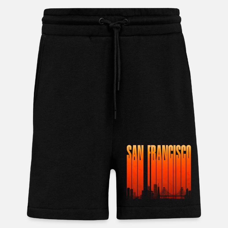 San Francisco Skyline Gradient - Shorts - made by SPREAD - SOLID BLACK