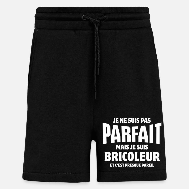 bricoleur, bricolage, bricoler - Short bio décontracté fabriqué en UE - SOLID BLACK