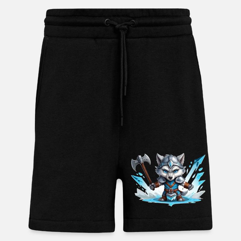 Viking Wolf Warrior - Shorts - made by SPREAD - SOLID BLACK