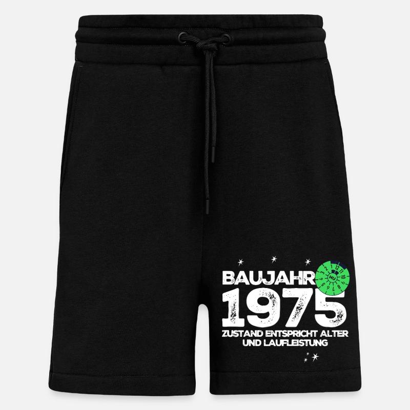 Année de construction 1975 - Short bio décontracté fabriqué en UE - SOLID BLACK