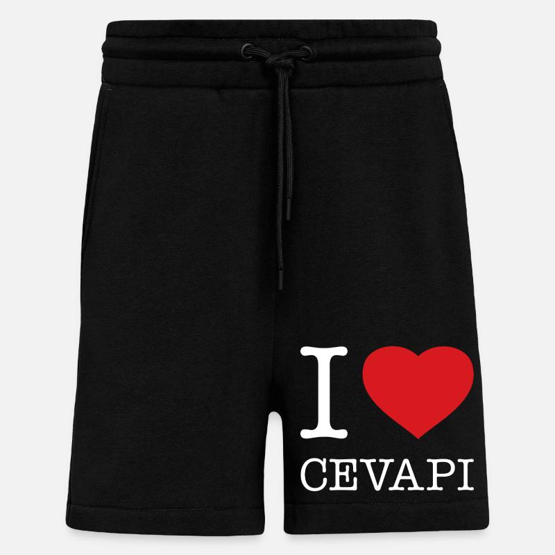 I LOVE CEVAPI - Shorts - made by SPREAD - SOLID BLACK