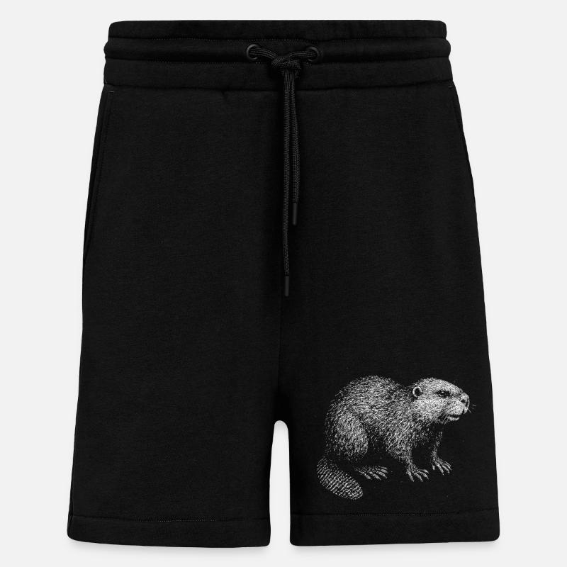 Un castor - Short bio décontracté fabriqué en UE - SOLID BLACK