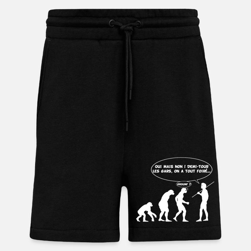 Evolutionsfehler (weiß) - Shorts - made by SPREAD - SOLID BLACK