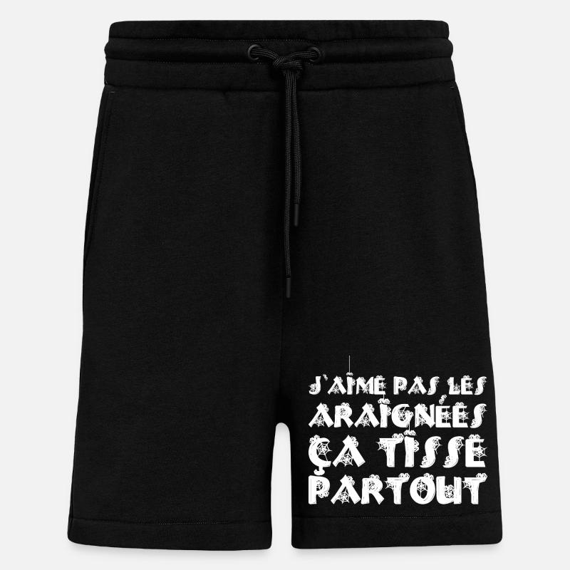 LES ARAIGNÉES, ÇA TISSE PARTOUT !  - Short bio décontracté fabriqué en UE - SOLID BLACK