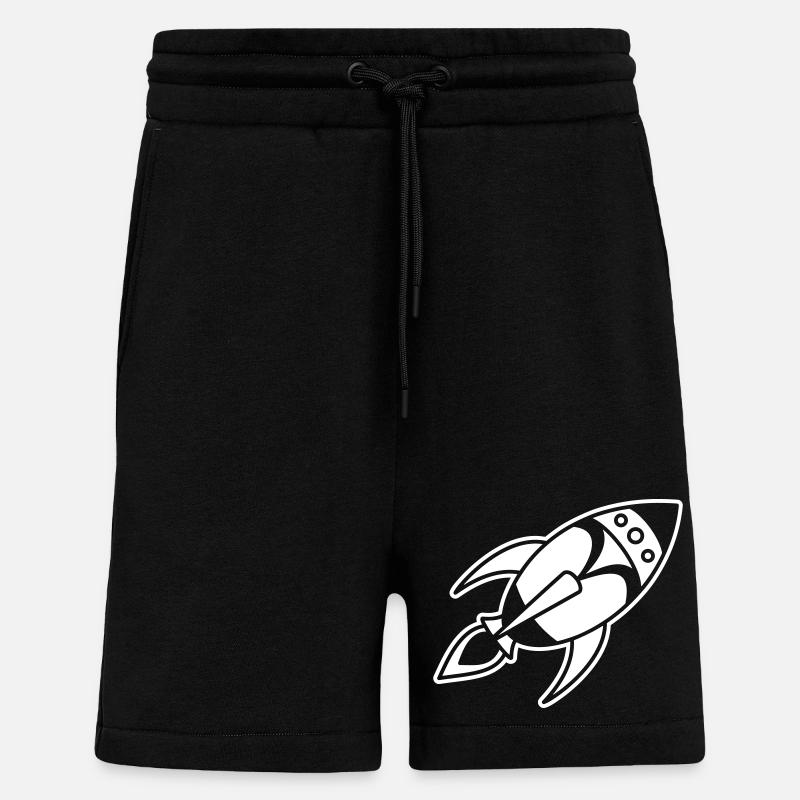 Retro Space Rocket – Weltall Raumschiff Design - Shorts - made by SPREAD - SOLID BLACK