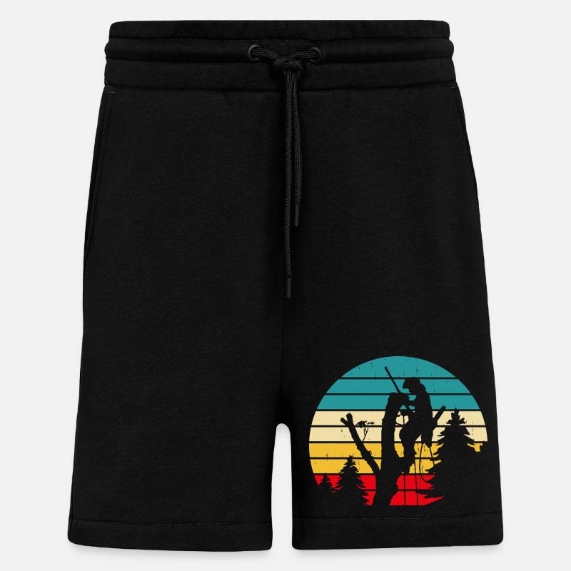 Lustiges Holzarbeiter Waldarbeiter Geschenk - Shorts - made by SPREAD - SOLID BLACK
