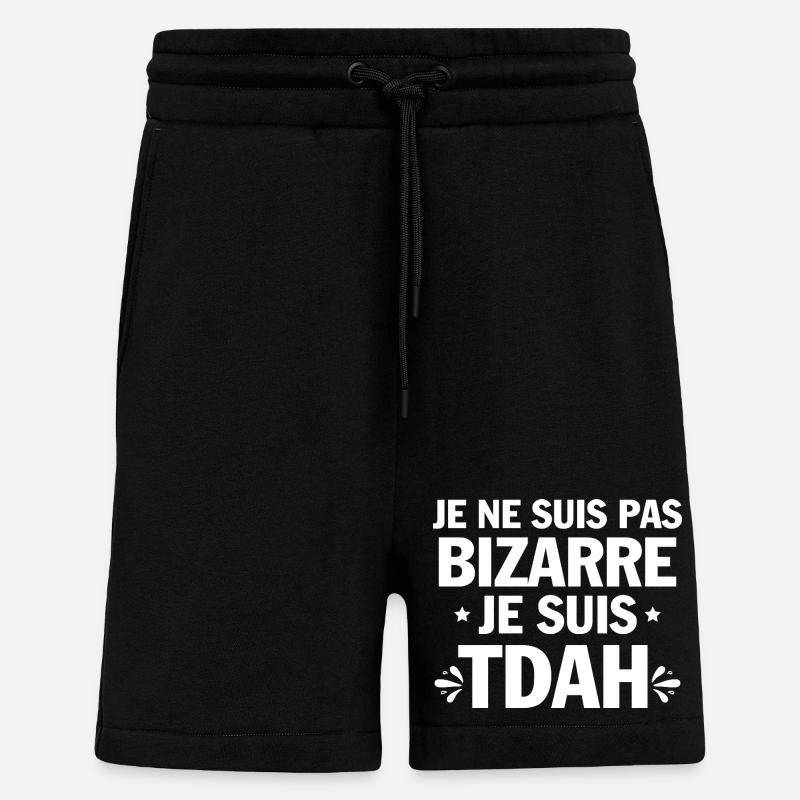 Je suis TDAH Humour et Hyperactivité - Short bio décontracté fabriqué en UE - SOLID BLACK