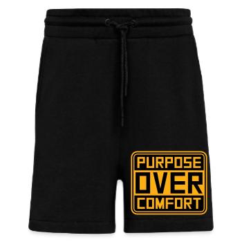 Purpose Over Comfort Motivation Mindset Growth - Shorts - made by SPREAD - SOLID BLACK - Front