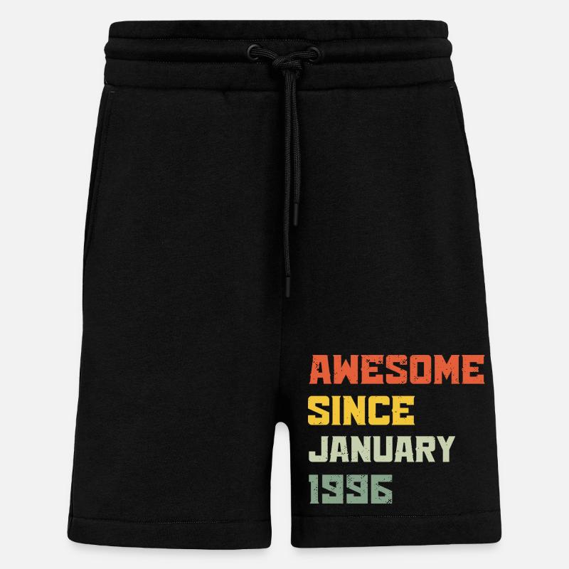 Awesome Since January 1996 Birthday Gift - Shorts - made by SPREAD - SOLID BLACK