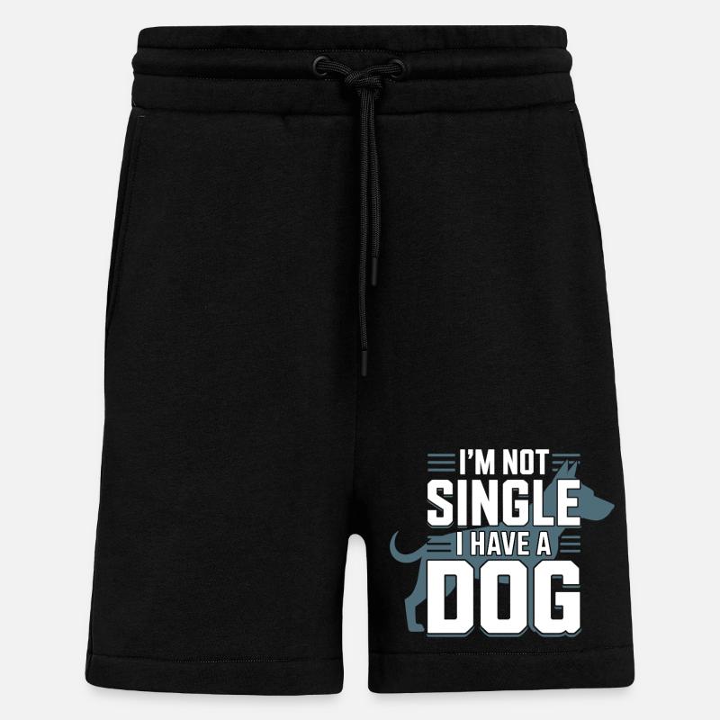Non sono single – ho un cane - Pantaloncini ecologici casual Made in UE - SOLID BLACK
