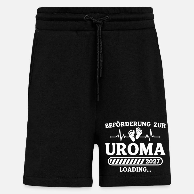 Uroma 2027 Loading – Baby Ankündigung Geschenk - Shorts - made by SPREAD - SOLID BLACK