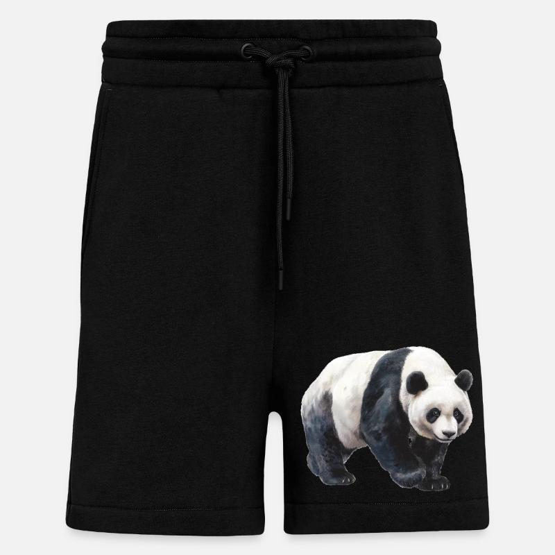 Panda - Short bio décontracté fabriqué en UE - SOLID BLACK