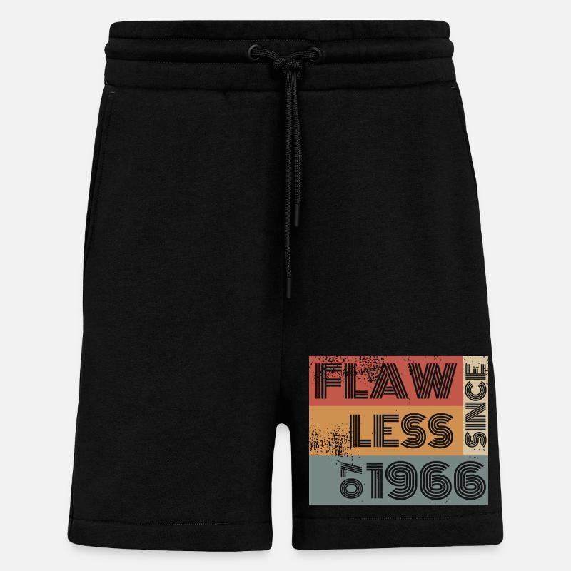 60th Birthday Flawless since 07/1966 - Shorts - made by SPREAD - SOLID BLACK