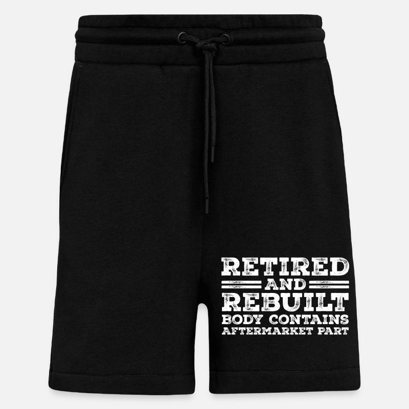 Retired and Rebuilt - Shorts - made by SPREAD - SOLID BLACK