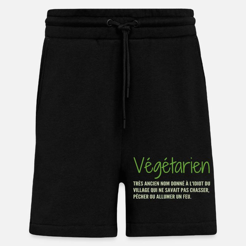 Définition Végétarien Humour - Short bio décontracté fabriqué en UE - SOLID BLACK