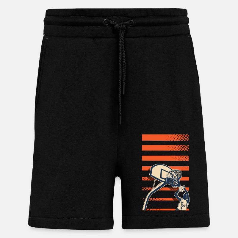Joueurs de basket-ball - Short bio décontracté fabriqué en UE - SOLID BLACK