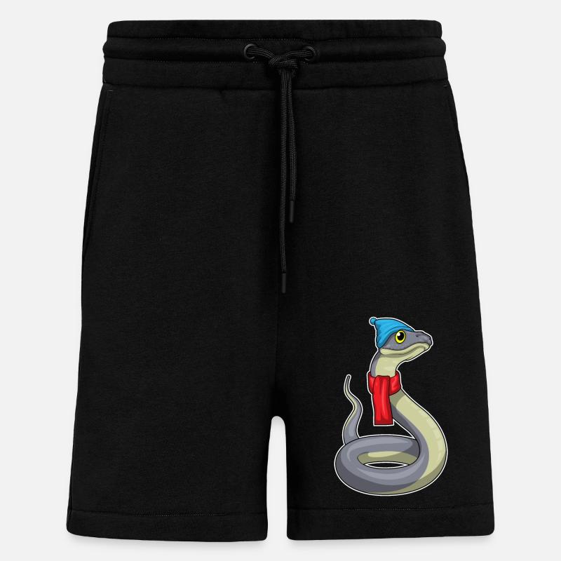 Chapeau d’écharpe de serpent - Short bio décontracté fabriqué en UE - SOLID BLACK