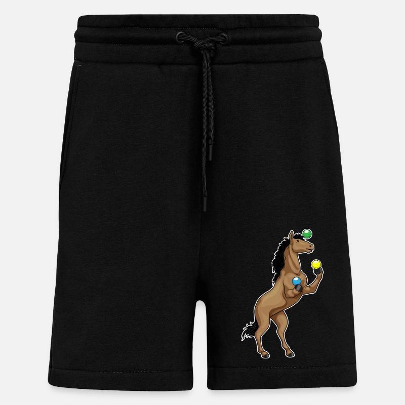 Jongleur de cheval - Short bio décontracté fabriqué en UE - SOLID BLACK
