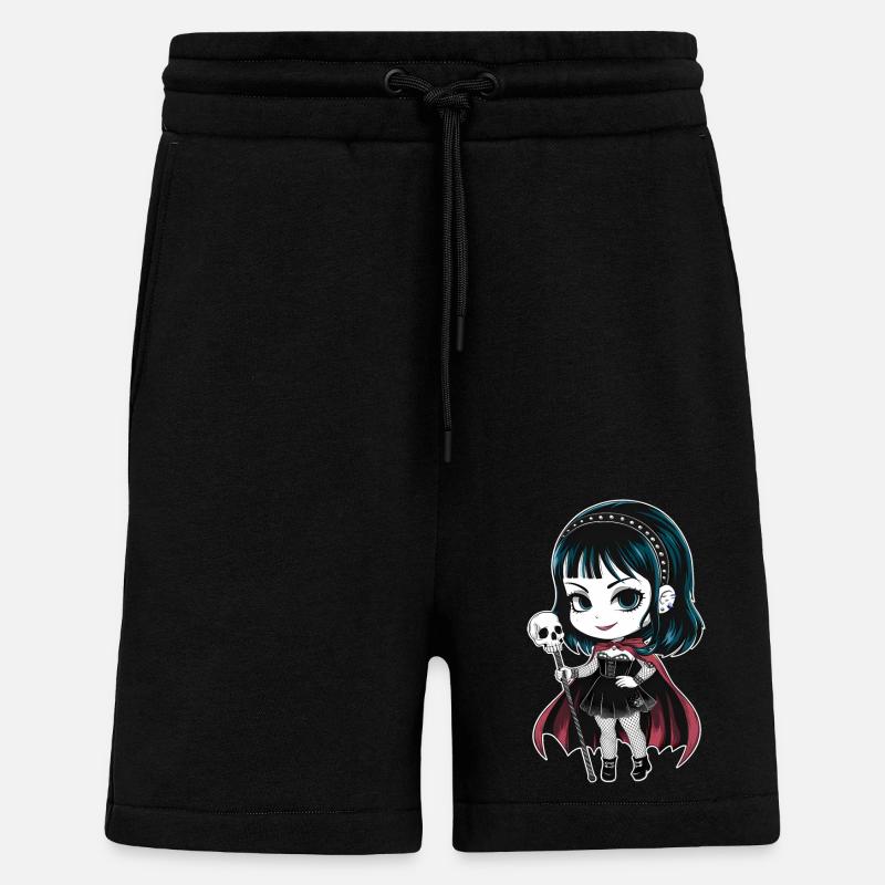 Chibi Goth Girl - Shorts - made by SPREAD - SOLID BLACK