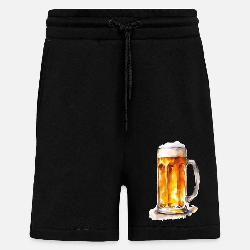 Bière 1 - Short bio décontracté fabriqué en UE - SOLID BLACK