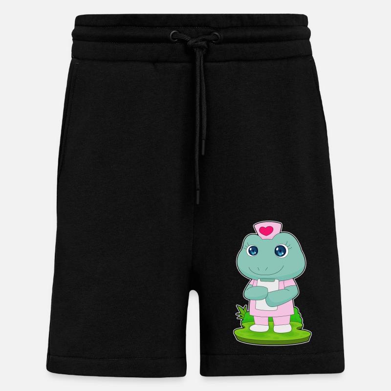 Frog Nurse Note - Shorts - made by SPREAD - SOLID BLACK