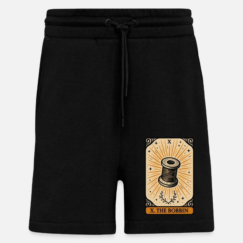 Bobine du destin Tarot couture - Short bio décontracté fabriqué en UE - SOLID BLACK
