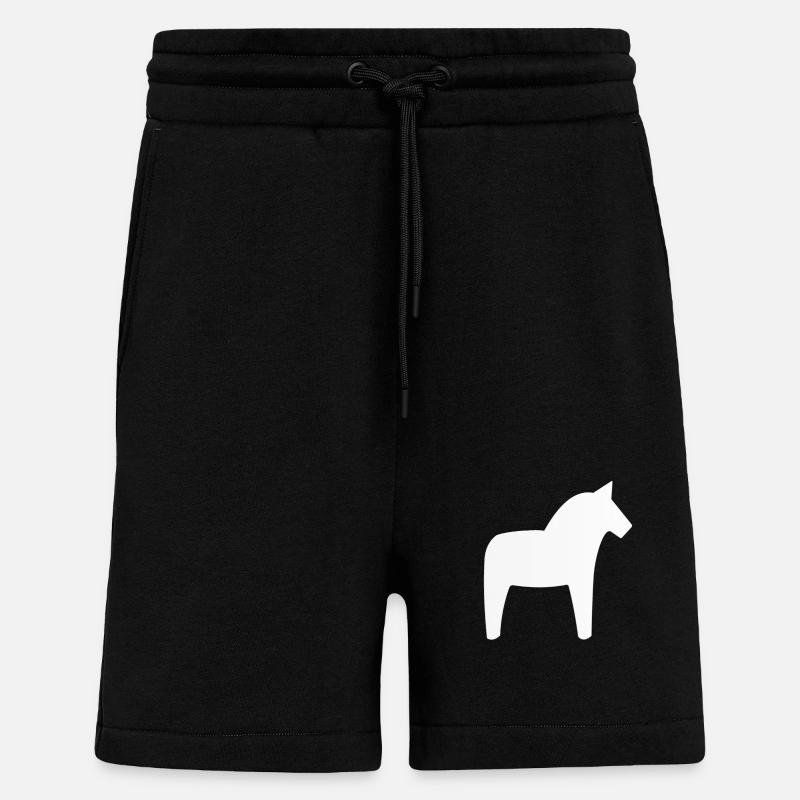 Dalahäst Horse Suède - Short bio décontracté fabriqué en UE - SOLID BLACK